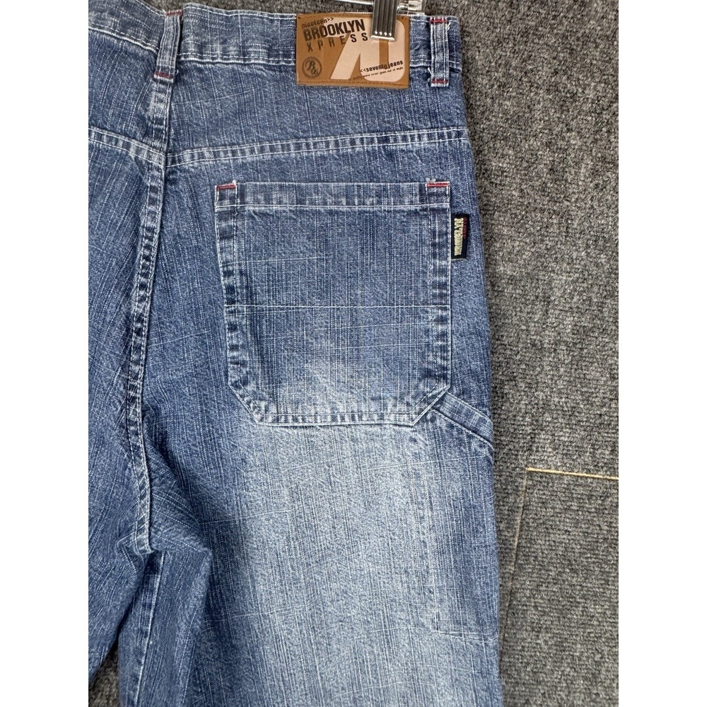 Y2K Brooklyn Xpress Mens Size 34x 12.5" Denim Short Wide Leg Baggy Streetwear - Picture 5 of 10